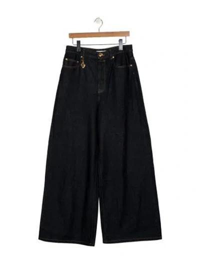Pre-owned Zimmermann High-rise Wide Leg Jeans In Blue