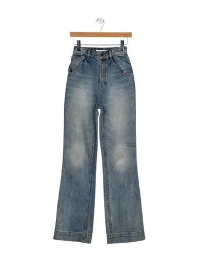Pre-owned Zimmermann High-rise Wide Leg Jeans In Blue