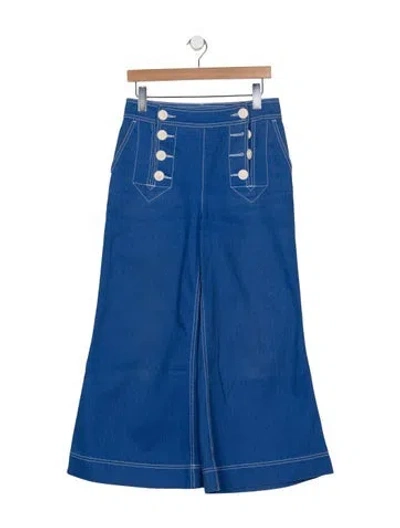 Pre-owned Zimmermann High-rise Wide Leg Jeans In Blue