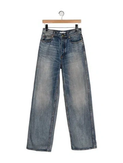 Pre-owned Zimmermann High-rise Wide Leg Jeans In Blue