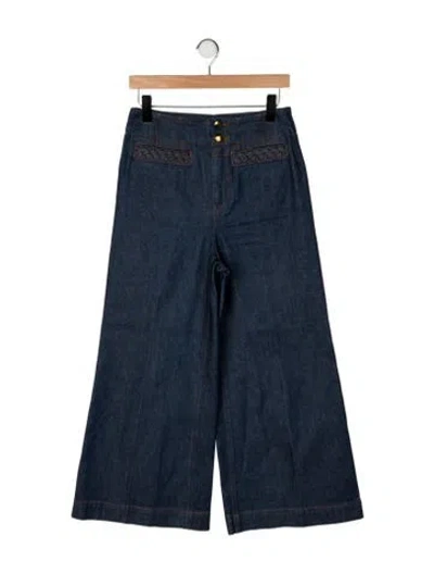 Pre-owned Zimmermann High-rise Wide Leg Jeans In Blue