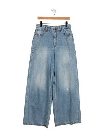 Pre-owned Zimmermann High-rise Wide Leg Jeans In Blue