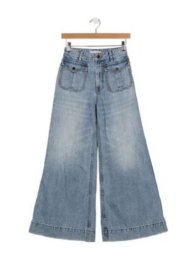 Pre-owned Zimmermann High-rise Wide Leg Jeans In Blue