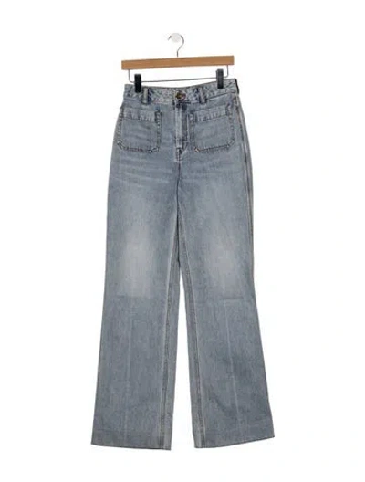 Pre-owned Zimmermann High-rise Wide Leg Jeans In Blue
