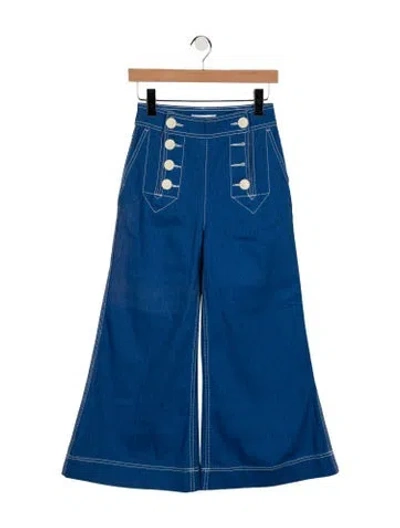 Pre-owned Zimmermann High-rise Wide Leg Jeans In Blue