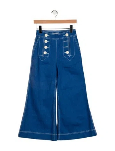 Pre-owned Zimmermann High-rise Wide Leg Jeans In Blue