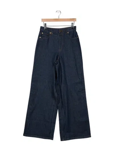 Pre-owned Zimmermann High-rise Wide Leg Jeans In Blue
