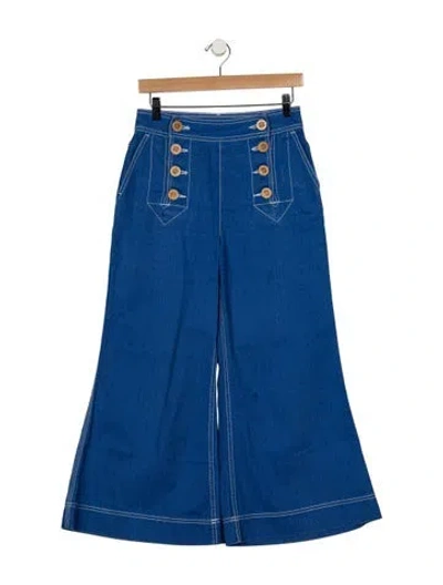 Pre-owned Zimmermann High-rise Wide Leg Jeans In Blue
