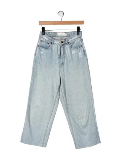 Pre-owned Zimmermann High-rise Wide Leg Jeans In Blue/green