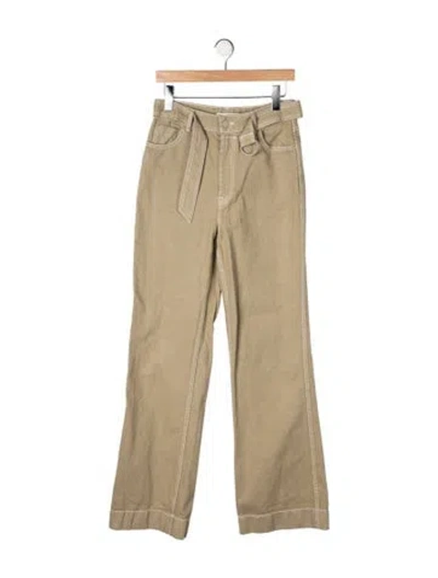 Pre-owned Zimmermann High-rise Wide Leg Jeans In Green