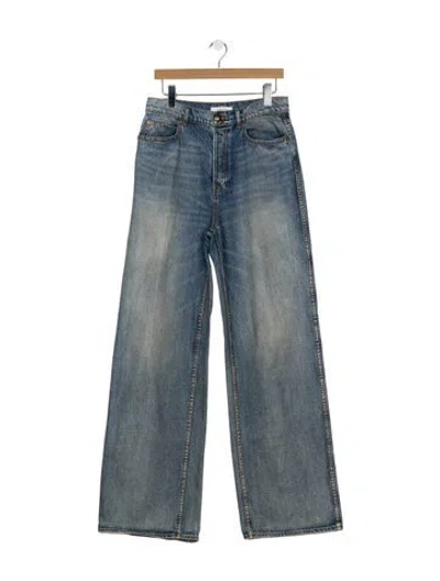 Pre-owned Zimmermann High-rise Wide Leg Jeans In White