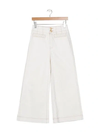 Pre-owned Zimmermann High-rise Wide Leg Jeans In White