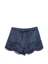 Zimmermann High-waisted Mini Shorts With Self-tie Belt In Blue