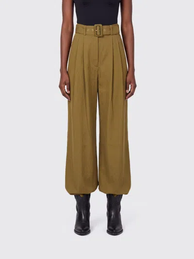 Zimmermann High-waisted Satin Palazzo Trousers With Adjustable Belt In Multi