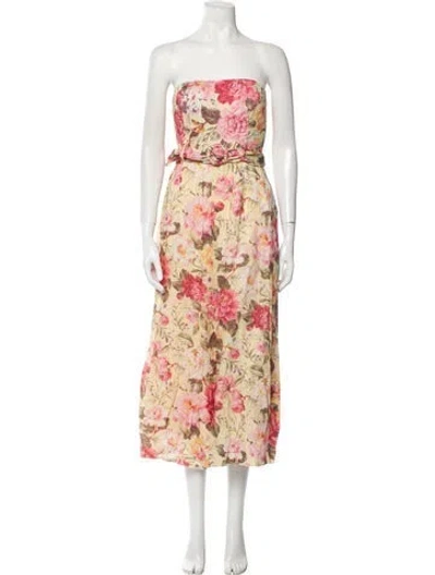 Pre-owned Zimmermann Honour Linen Jumpsuit In Yellow