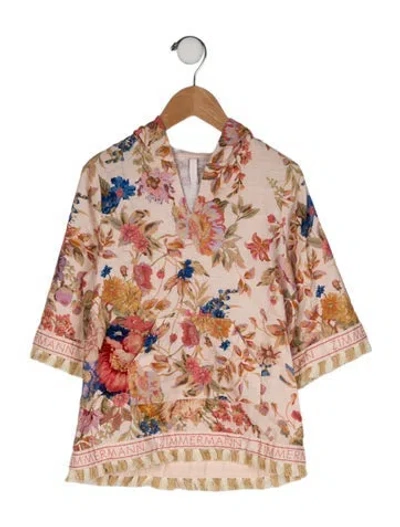 Pre-owned Zimmermann Babies' Hooded Long Sleeve Shirt In Neutral