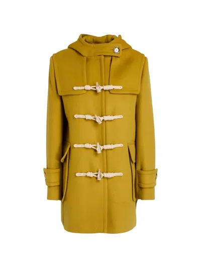 Zimmermann Brushed Wool-blend Felt Hooded Coat In Mustard