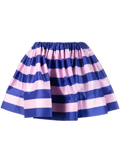 Zimmermann Tama Striped Silk Mini Skirt In Baby Pink