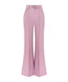 Zimmermann Tailored Wool And Silk Wide-leg Pants In Pink