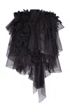 Zimmermann Hypnotic Applique Cascade Silk Top In Black