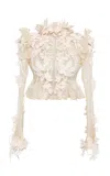 Zimmermann Hypnotic Applique Silk Bodice In Ivory