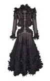 Zimmermann Hypnotic Applique Silk Dress In Black