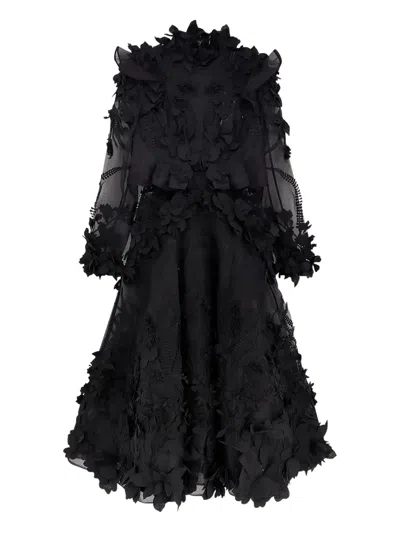 Zimmermann Vestito Lungo Hypnotic Applique Dress In Black