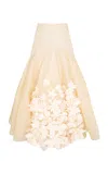 Zimmermann Hypnotic Applique Silk Midi Skirt In Ivory