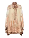 Zimmermann Hypnotic Batman Sleeve Mini Dress In Multi