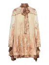 Zimmermann Hypnotic Batman Sleeve Mini Dress In Multi