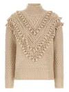 Zimmermann Hypnotic Bauble Pompom-detail Sweater In Brown