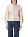 Zimmermann Pearl-embellished Balloon-sleeve Cardigan In Neutral