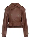 Zimmermann Hypnotic Leather Crop Trench Women In Brown