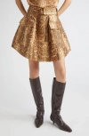 Zimmermann Hypnotic Belted Silk & Cotton Utility Miniskirt In Brown