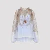 Zimmermann Womens Lilac Paisley Billow Printed Chiffon Blouse In Multi