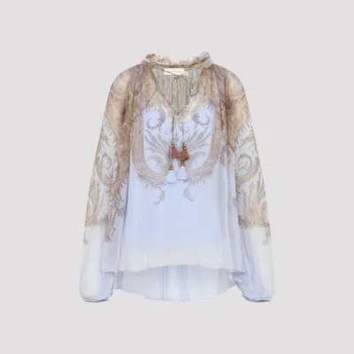 Zimmermann Hypnotic Billow Blouse In Blue