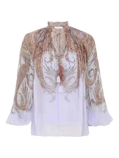 Zimmermann Hypnotic Billow Blouse Clothing In Blue