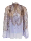 Zimmermann Printed Crepe Hypnotic Blouse In Multi