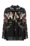 Zimmermann Hypnotic Lace York Blouse In Black Cascade In Multi