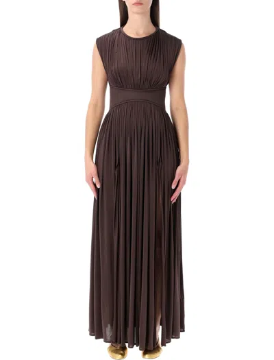Zimmermann Hypnotic Brown Pleated Maxi Dress