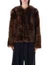 Zimmermann Shearling Jacket Straight Collarless Design In Brown