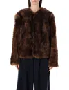 Zimmermann Shearling Jacket Straight Collarless Design In Brown