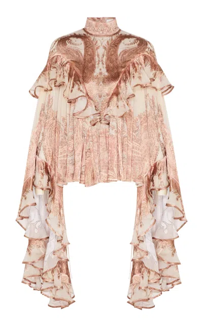 Zimmermann Hypnotic Burnout Blouse In Neutral