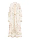 Zimmermann Hypnotic Buttoned Midi Dress In White