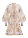 Zimmermann Hypnotic Buttoned Mini Dress In Multi
