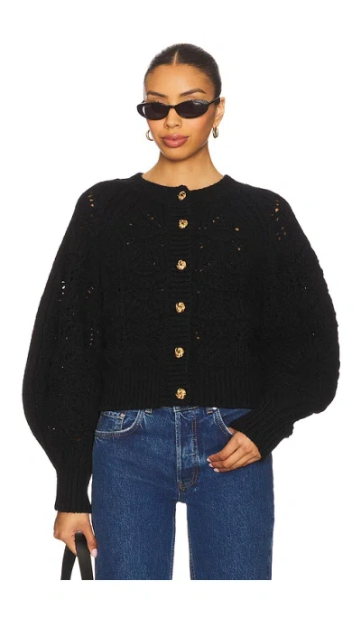 Zimmermann Hypnotic Cable Knit Cardigan In Black