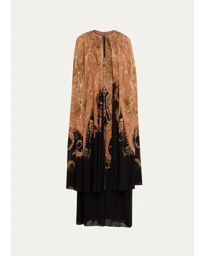Zimmermann Hypnotic Cape Maxi Dress In Black