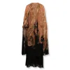 Zimmermann Hypnotic Caped Maxi Dress With Paisley Print In Brown