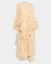 Zimmermann Hypnotic Cascading Silk Gown In White