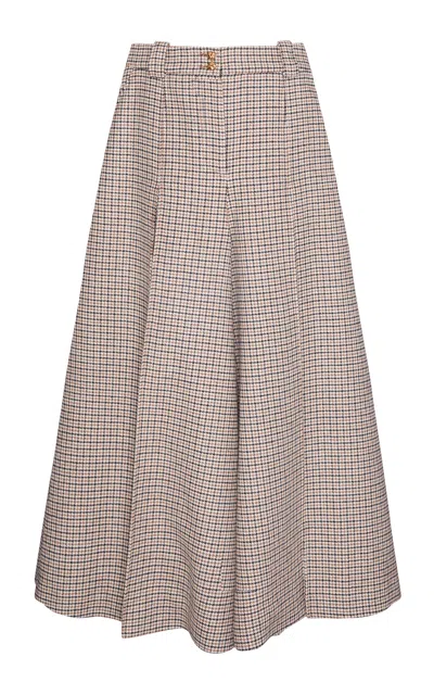 Zimmermann Hypnotic Check Wool Blend Culotte In Plaid